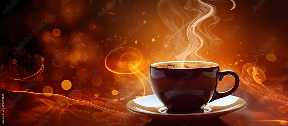 Poster coffee hot aromatic and stimulating fills the air enticing with its enticing aroma and promising a r