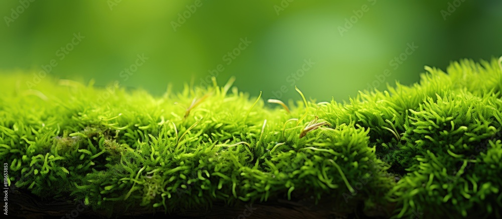 Aufkleber A close up image showing a vibrant green moss. with copy space image. Place for adding text or design