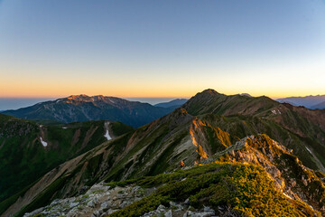 鷲羽岳の日の出