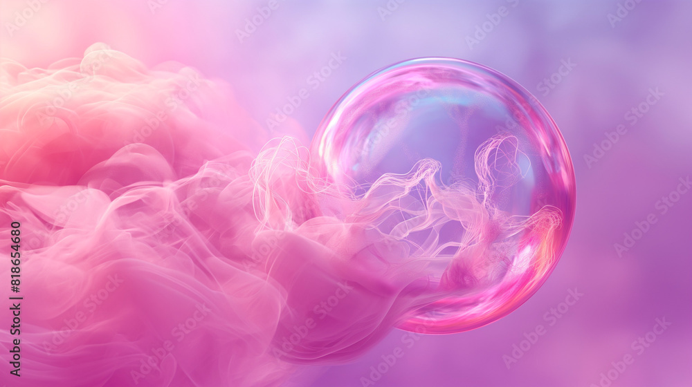 Poster Digital generated image of 3D sphere expanding. Cloud technology, IT, big data, innovation or artificial intelligence concepts.