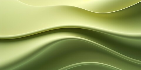 抽象背景横長テンプレート。黄緑の立体的な波のクローズアップ