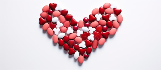 Heart medication depicted on a white background with copy space for image
