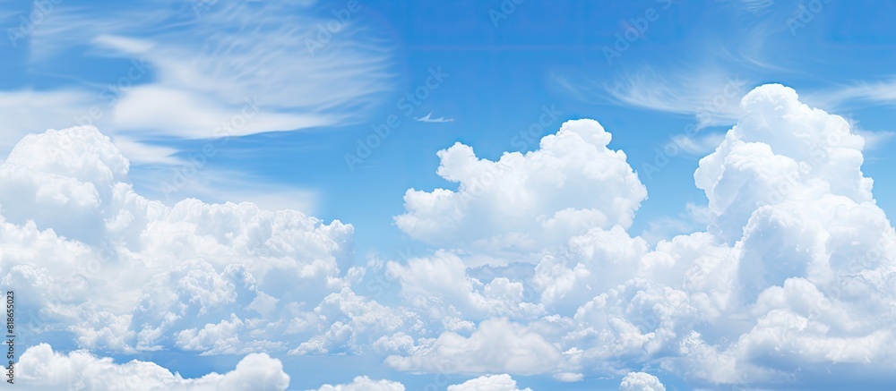 Aufkleber blue sky with white clouds as a copy space image for a background