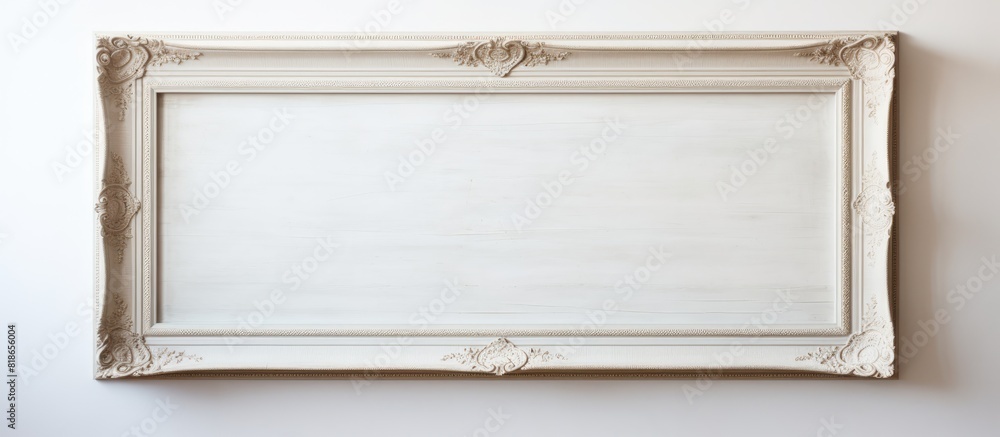 Aufkleber A copy space image of an empty frame is displayed against a white wall background