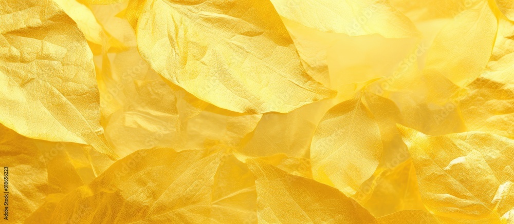 Poster A background image with a shiny yellow leaf gold foil texture provides a perfect copy space for your designs