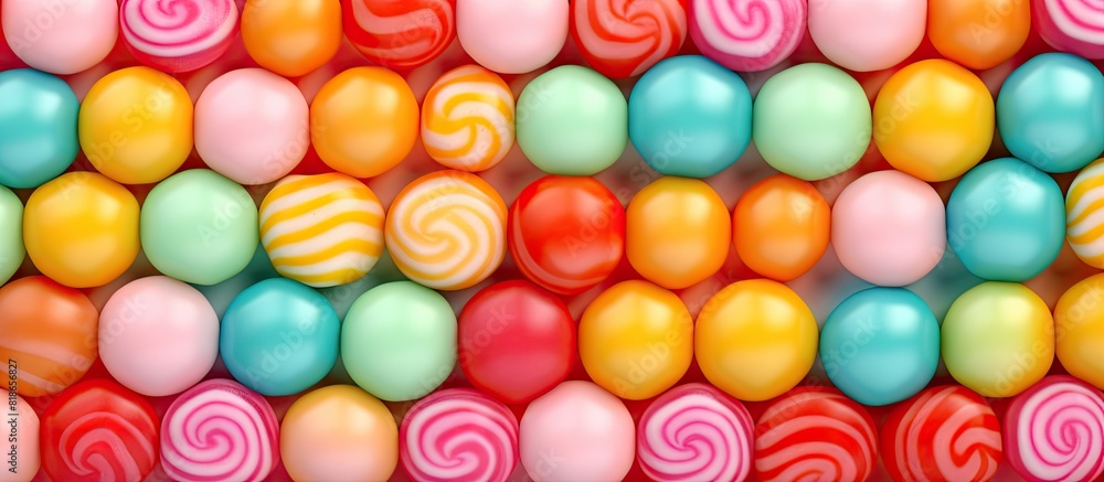 Poster A background image featuring a colorful candy pattern with ample space for adding text or images