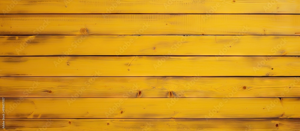 Aufkleber A copy space image of a patterned texture background with a yellow wooden wall