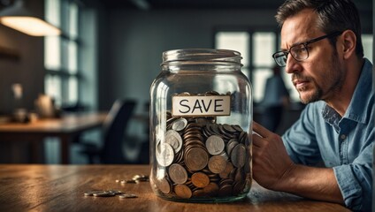 making coins in jar business savings concept - Powered by Adobe