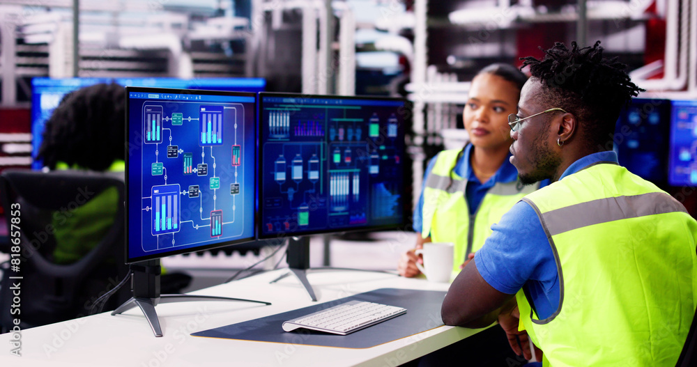 Poster Industrial Data Automation System On Computer