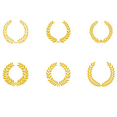 Circular laurel foliate vector icon