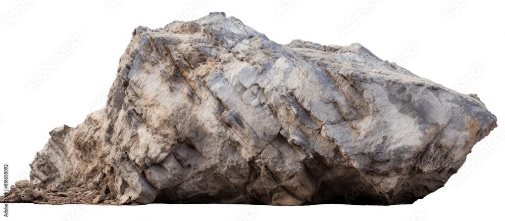 Aufkleber isolated white background with a big rock as a copy space image
