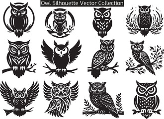 Owl silhouette vector illustration image