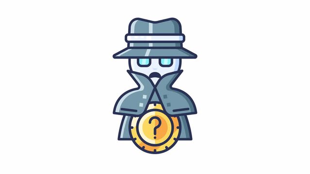 Animated anonymous user character holding crypto. Suitable for cryptocurrency concept video, finance blogs, and blockchain technology related.
