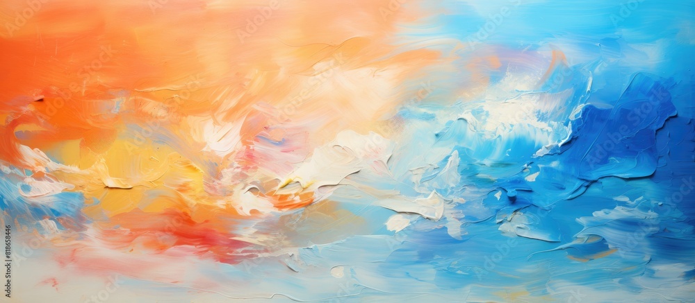 Poster oil paints applied to canvas creating a copy space image