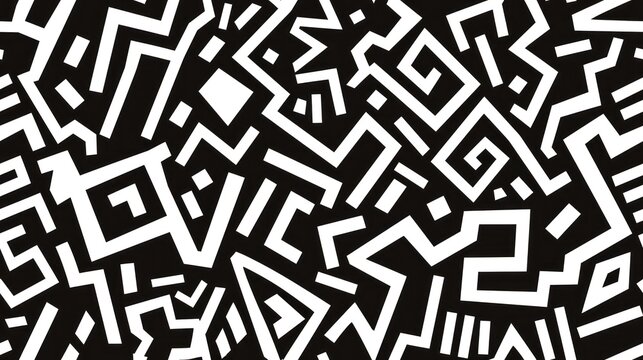 black and white pattern with shapes on it royalty free illustration geometric  intricate stenciled african tattoos ethnic seamless