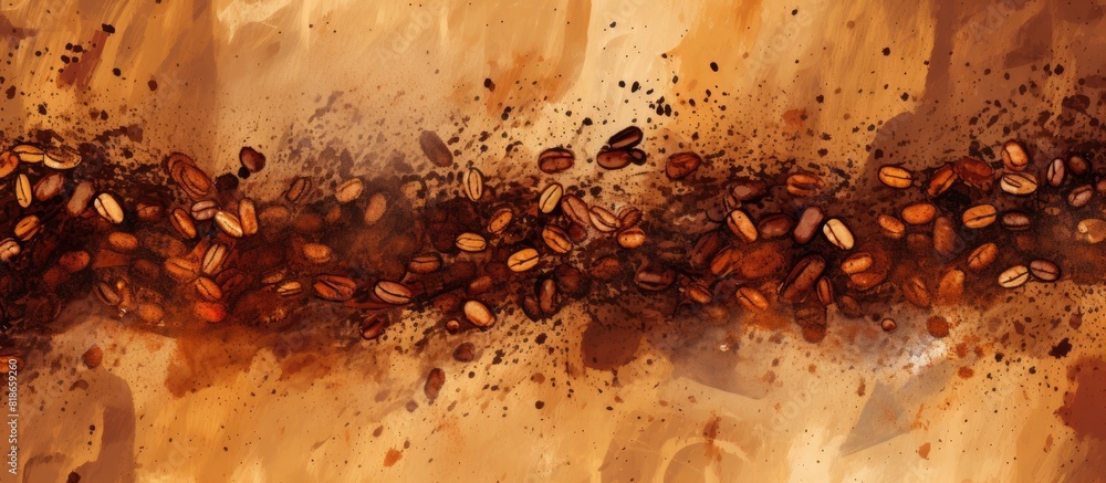 Aufkleber abstract background with streaks and stains featuring coffee beans 32 characters. with copy space im
