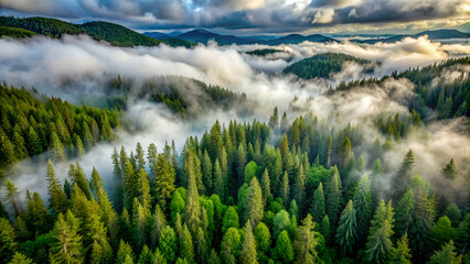 A Bird'S Eye View Of A Pine Forest
