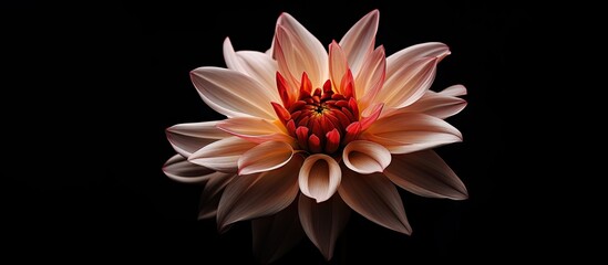 Copy space image of a flower against a black backdrop