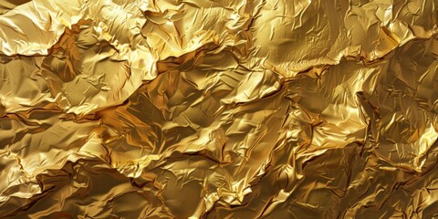 Gold leafy surface with rough texture. Luxurious foliage concept