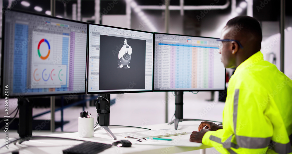 Poster 3d software engineer developing engineering design