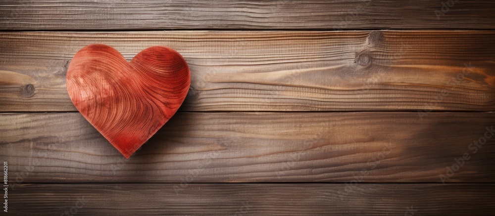 Aufkleber copy space image with heart shape placed on a rustic wooden background
