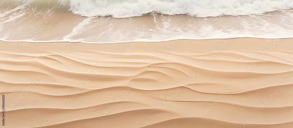 Poster Abstract background with a textured wave pattern on a sandy beach perfect for copy space image