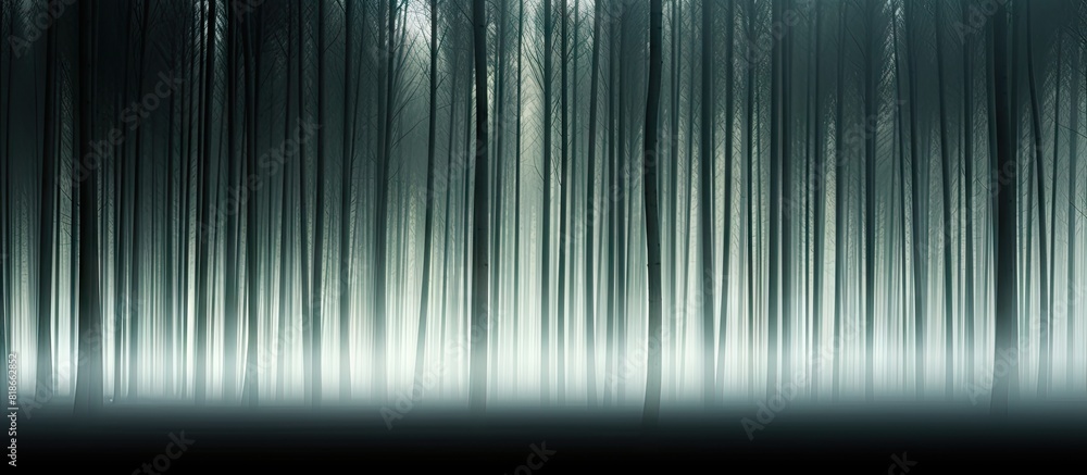 Poster a long exposure forest photo with vertical lines as the background suitable for copy space image