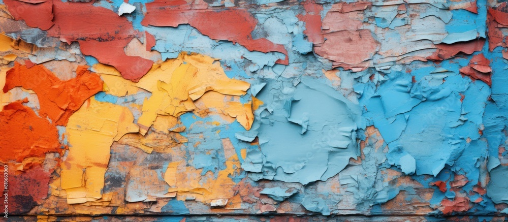 Poster flaking paint creates an interesting texture and visual appeal making it suitable as a background or
