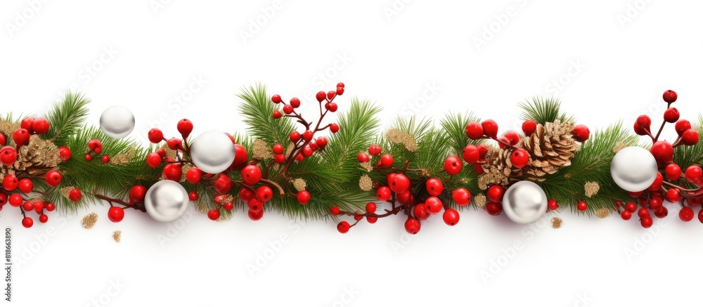 Aufkleber A copy space image featuring decorative elements suitable for traditional backgrounds such as Christmas or festive occasions isolated on a white background with realistic shadows