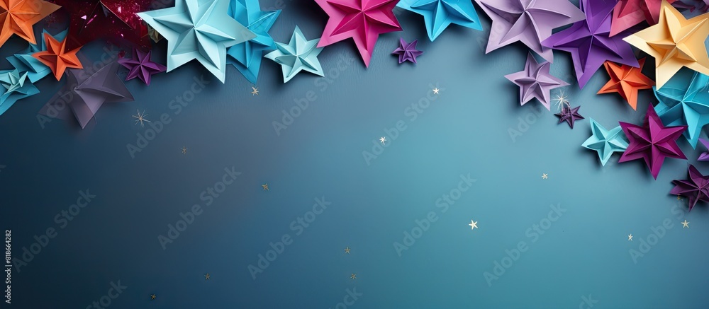Poster an abstract and geometric paper background with a festive concept providing the perfect space for yo