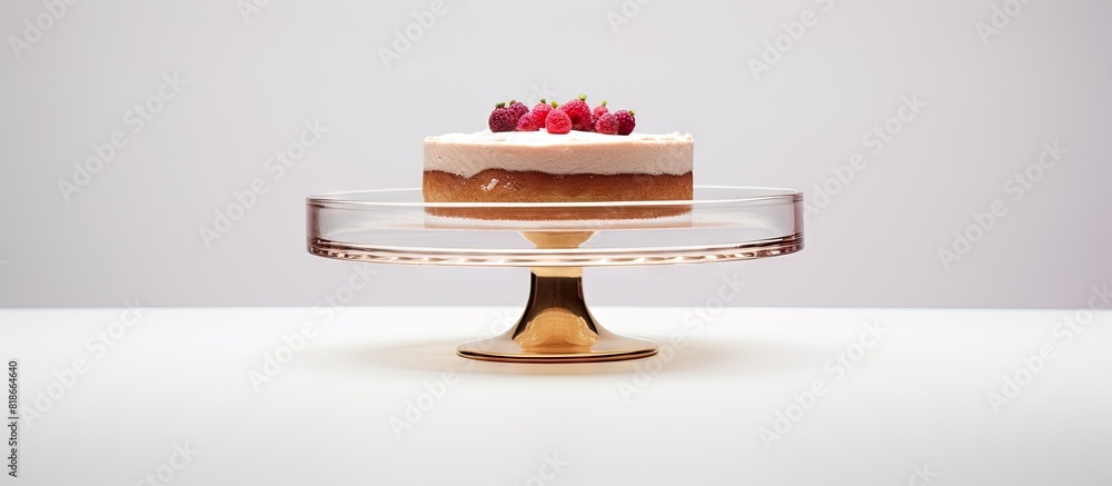 Poster A cake stand is pictured alone on a white background with empty space available for additional text or images