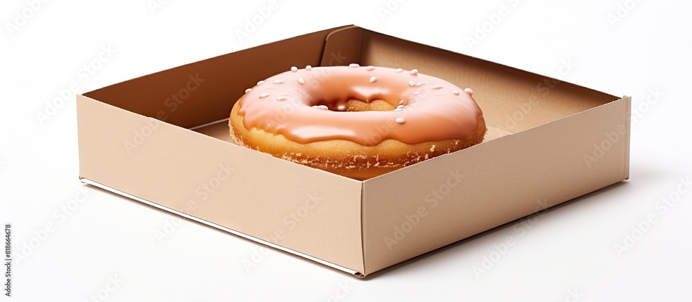 Poster A cut out of a large doughnut box is featured on a white background leaving empty space for additional images or text