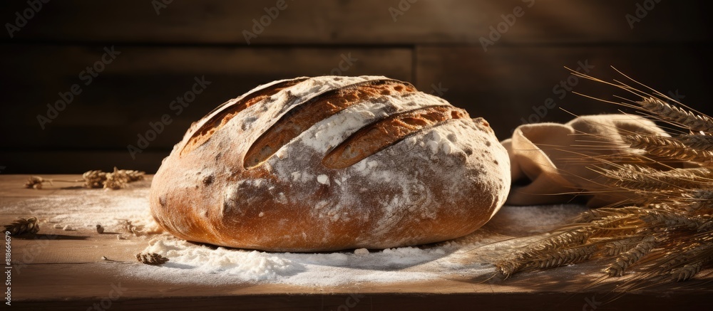 Aufkleber A copy space image features artisan German bread displayed on a rustic wooden surface at a local bakery