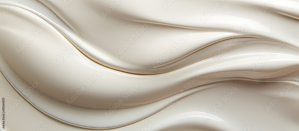 Poster creamy milky white texture with minimal liquid consistency serving as a background for cosmetic prod