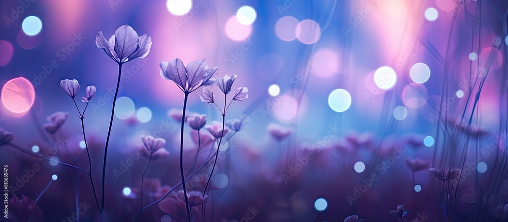 Aufkleber A beautiful bokeh background with violet hues and abstract shapes inspired by the natural environment Creates a copy space image