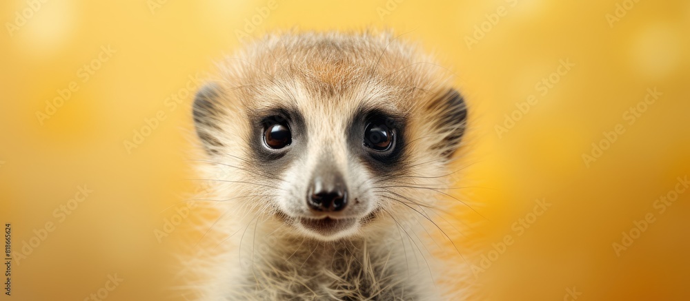 Poster A captive meerkat with a charming fluffy appearance Copy space image