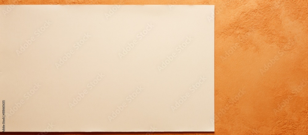 Poster Mockup with a copy space image featuring a background of orange and beige paper texture on rough kraft paper