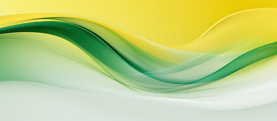 The abstract background features a green frame with white copy space set against a vibrant green and yellow backdrop