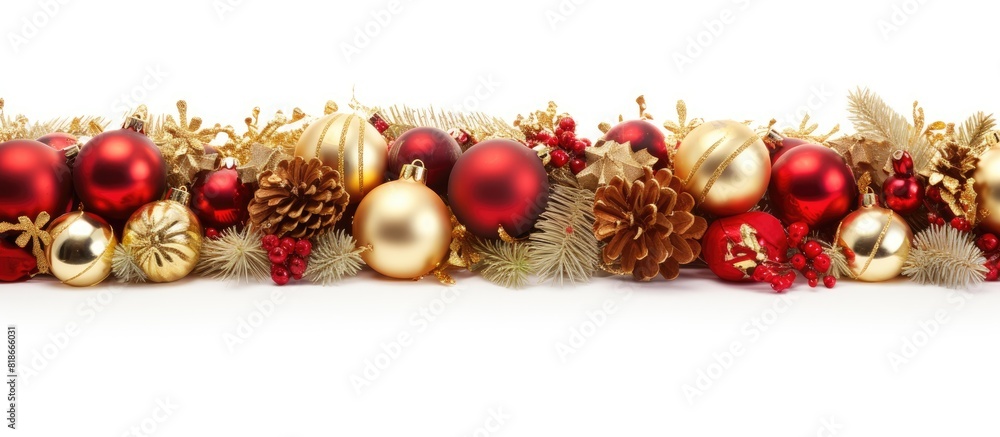 Poster A copy space image featuring decorative elements suitable for traditional backgrounds such as Christmas or festive occasions isolated on a white background with realistic shadows