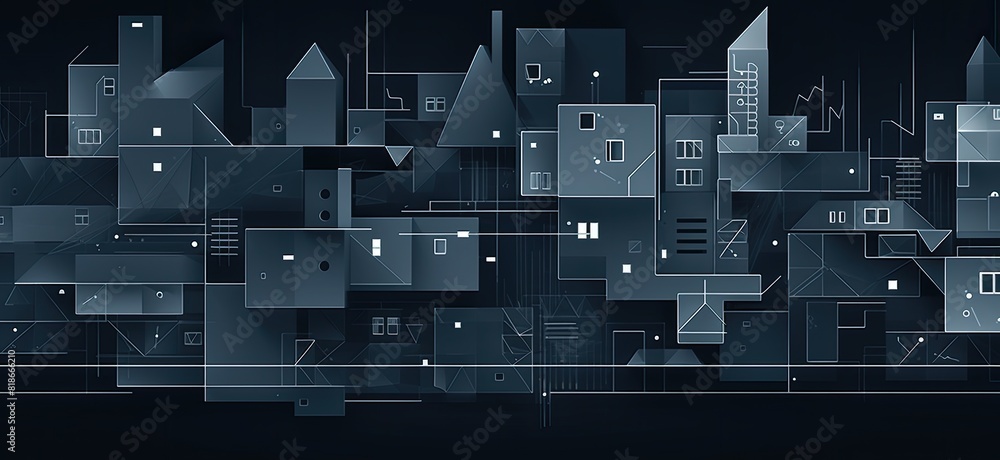 Poster abstract architecture: a blueprint in motion