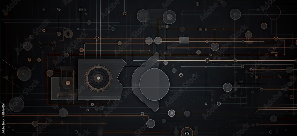Poster abstract architecture: a blueprint in motion