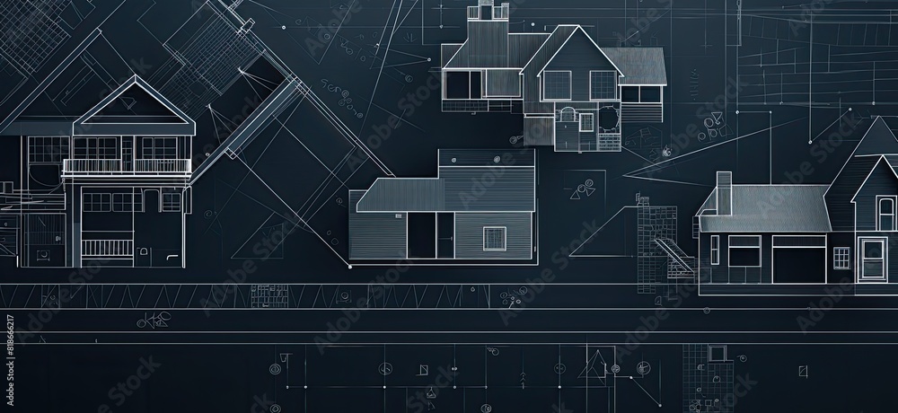 Poster abstract architecture: a blueprint in motion