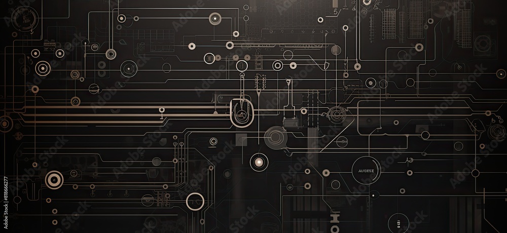 Poster abstract architecture: a blueprint in motion