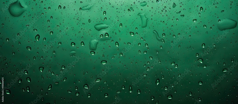 Aufkleber A close up image of water droplets on a green background with abstract texture The green tones create a wet and bubbly look on a plastic PVC or grungy surface The image shows realistic water droplets