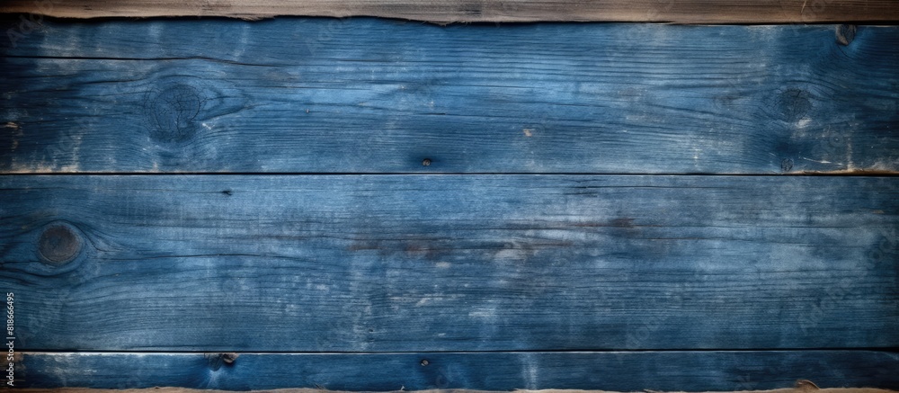 Aufkleber blue jean viewed from above isolated on a wooden backdrop the image offers room for text. with copy 