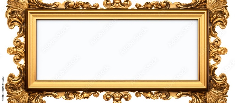 Poster An antique golden frame is showcased on a plain white background with sufficient space for additional visuals or text