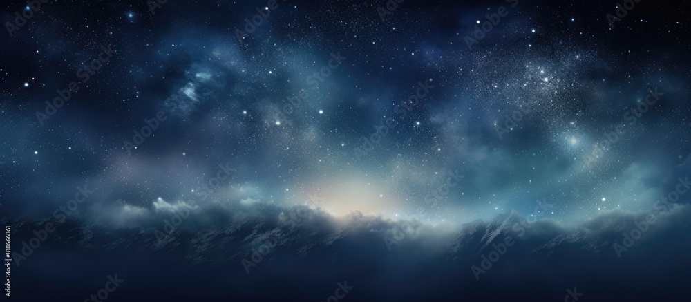Aufkleber A dark interstellar space serves as the perfect backdrop for a captivating starry night sky. with copy space image. Place for adding text or design