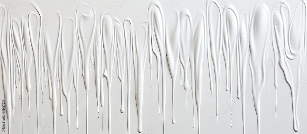 Poster A wall with white paint drips creating a dynamic pattern on the surface Copy space image