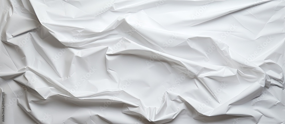 Poster A crumpled white paper with a clean and blank surface suitable for a background image with copy space