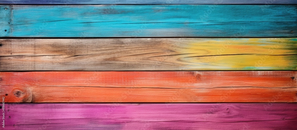 Poster cmyk colored wooden background with copy space image